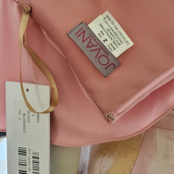 NWT Jovani Two Piece Pink Metallic Mermaid Prom Gown Size 2 - Picture 10 of 16